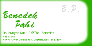 benedek pahi business card